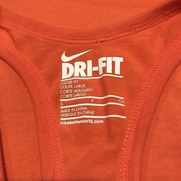 Nike Womens Dri-Fit Loose Fit Racerback Tank Top Size Small Orange White - Picture 4 of 5